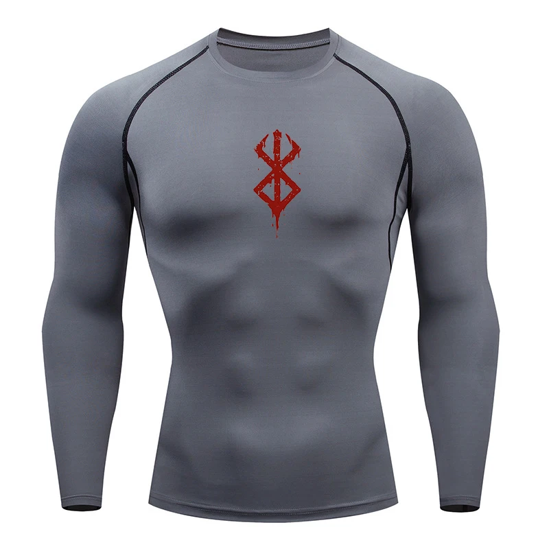 Men Running T-shirt Compression Long Sleeves Sport Tees Top Gym Fitness Sweatshirt Men Jogging Tracksuit Athletic Shirt Clothing image 4