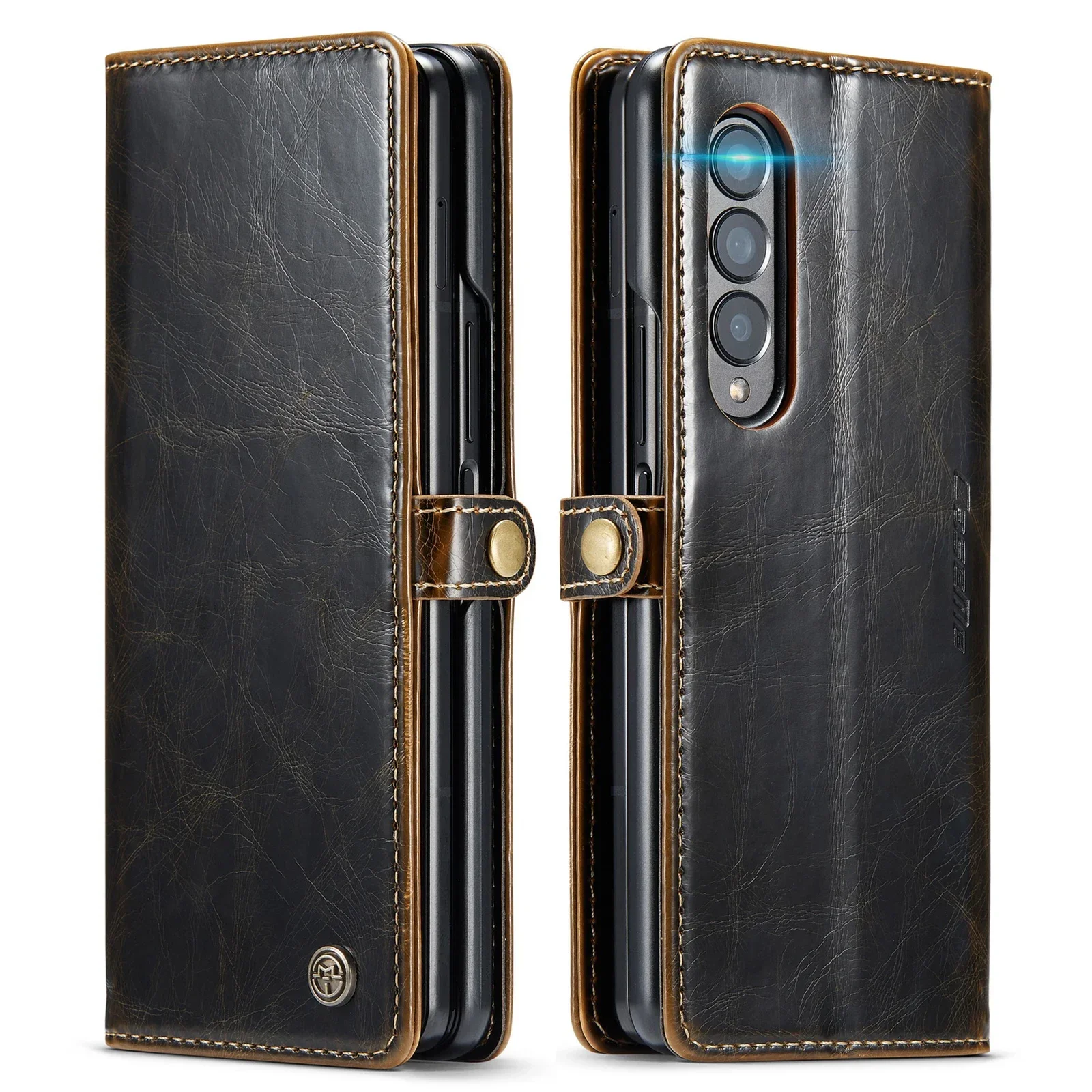 Full Protection Business Leather Case for Samsung Galaxy Z Fold3 Fold 5 4 Fold5 Fold4 Fold 3 5G Zfold4 Card Pocket Phone Cover