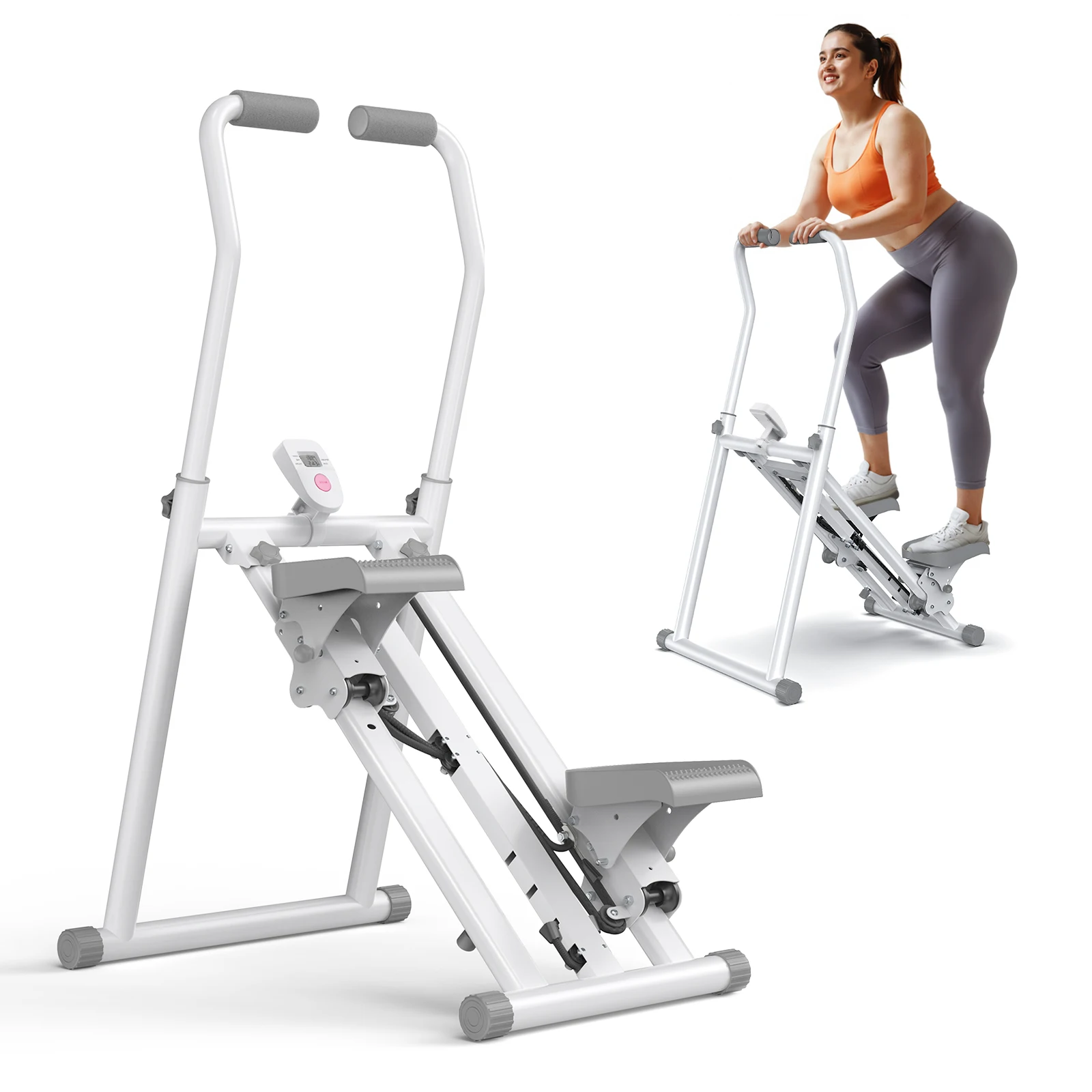 Home Use New Version Vertical Climber Rock Climbing Stair Cardio Stepper Machine Trainer Fitness All Wheel Drive Iron Plastic