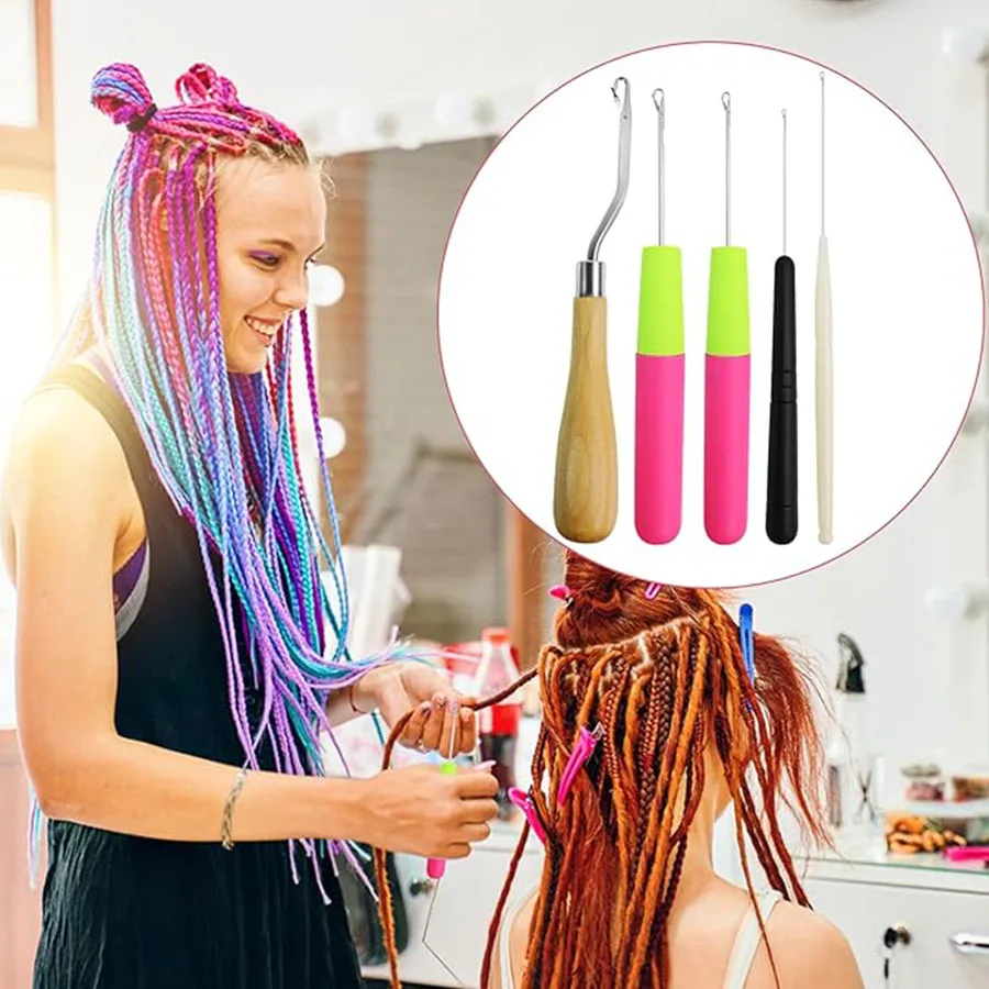 8pcs Crochet Hook Set for Hair Crafts and Weaving
