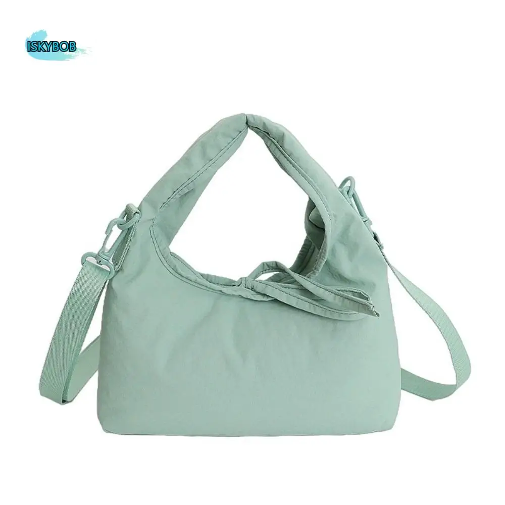 

Bow Nylon Shoulder Bag Large Capacity Korean Style Casual Dumpling Bag Handheld Solid Color Oxford Cloth Underarm Bag Travel