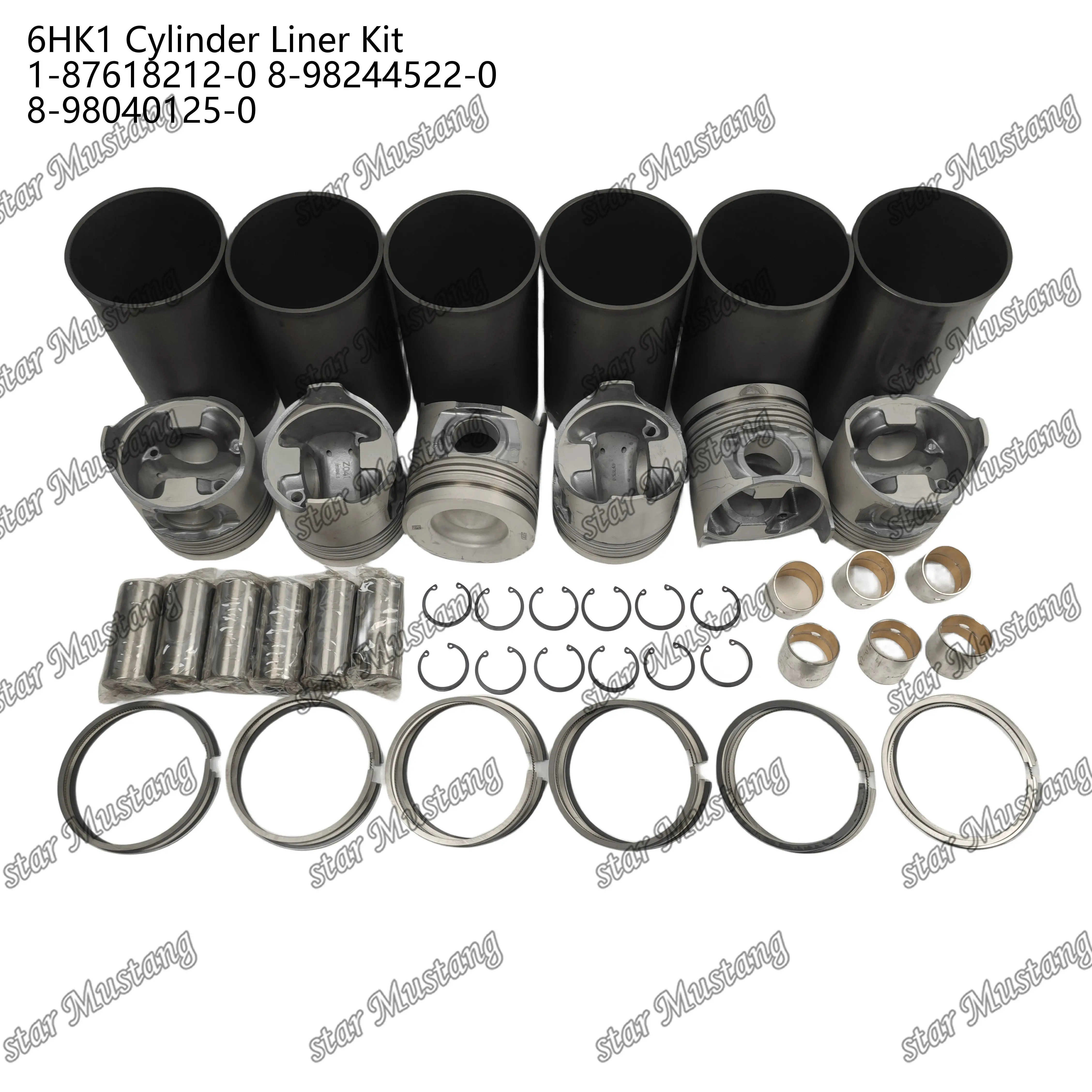 6HK1 Cylinder Liner Piston Kit 1-87618212-0 8-98244522-0 8-98040125-0 Suitable For Isuzu Engine Repair Set