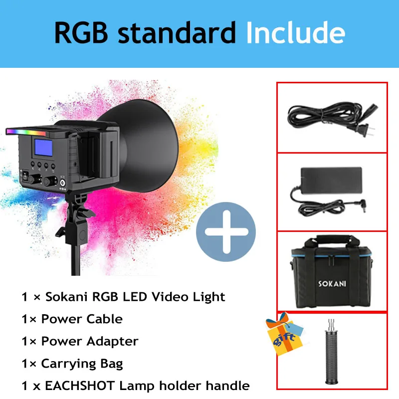 Sokani x100 rgb led luz de vídeo 100w luz de fotografia de preenchimento com bluetooth app studio photo lamp câmera luz para fotografar