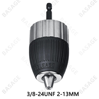 1.5-13mm Electric Drill Chuck Keyless Self-locking 3/8-24UNF Driver Tool Accessories Keyless Adapter Impact Hex Shank