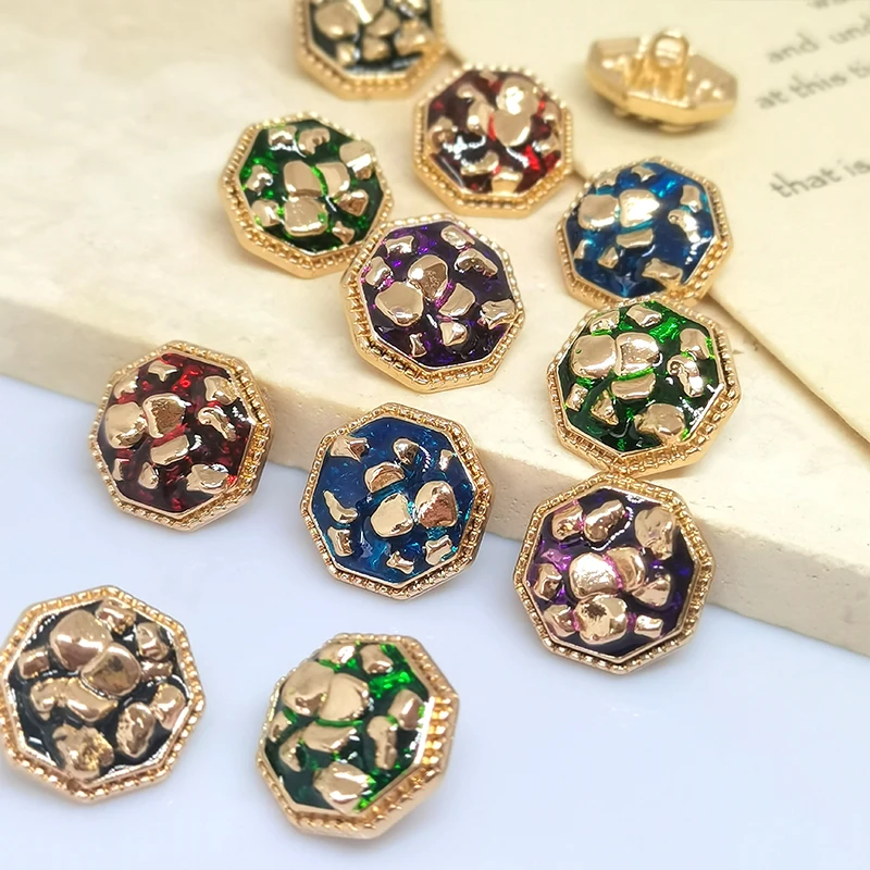 18/23/25MM Multicolor Metal Buttons For Clothing 6Pcs Wholesale FashioN Decor New Design Vintage Metal Sewing Accessories DIY