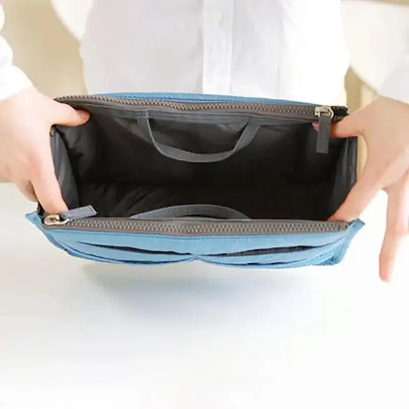 Organizer Insert Bag Women Nylon Travel Insert Organizer Handbag Purse Large Liner Lady Makeup Cosmetic Bag Cheap Female Tote