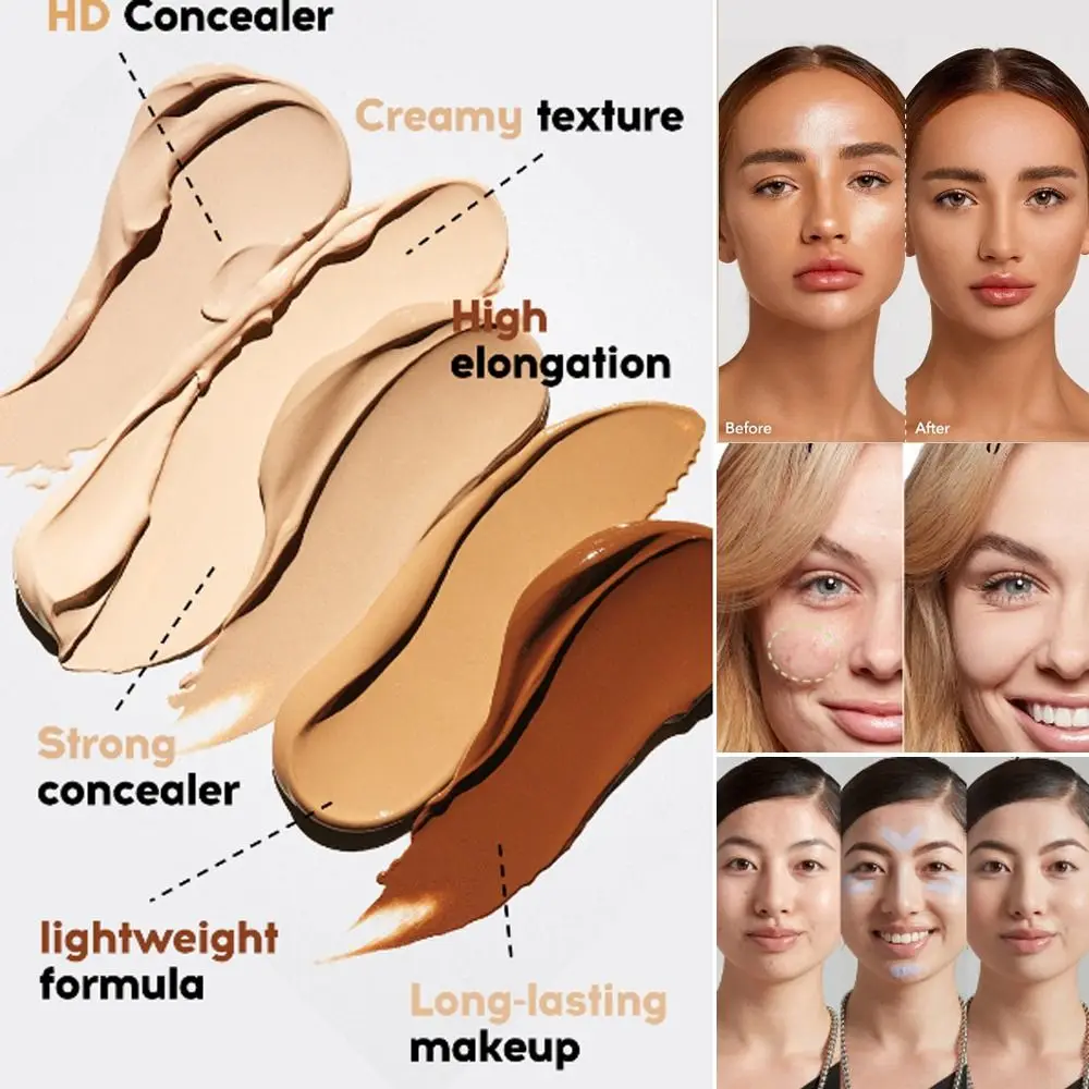 New Waterproof Liquid Foundation Matte Oil-Control Face Foundation Cream Creamy Texture Natural Foundation Concealer Cream