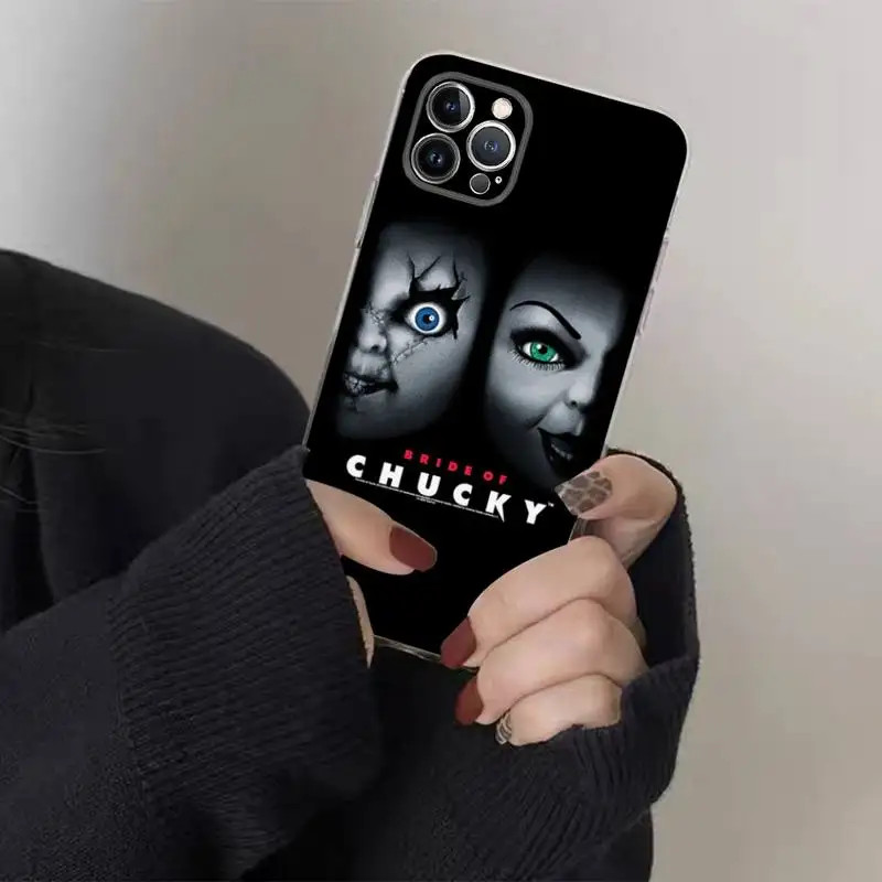 Horro Movie Chucky Phone Case For iPhone 13 14 Pro Max XS XR 12 11 Pro 13 Mini 6 7 8 Plus Clear Back Cover Capa