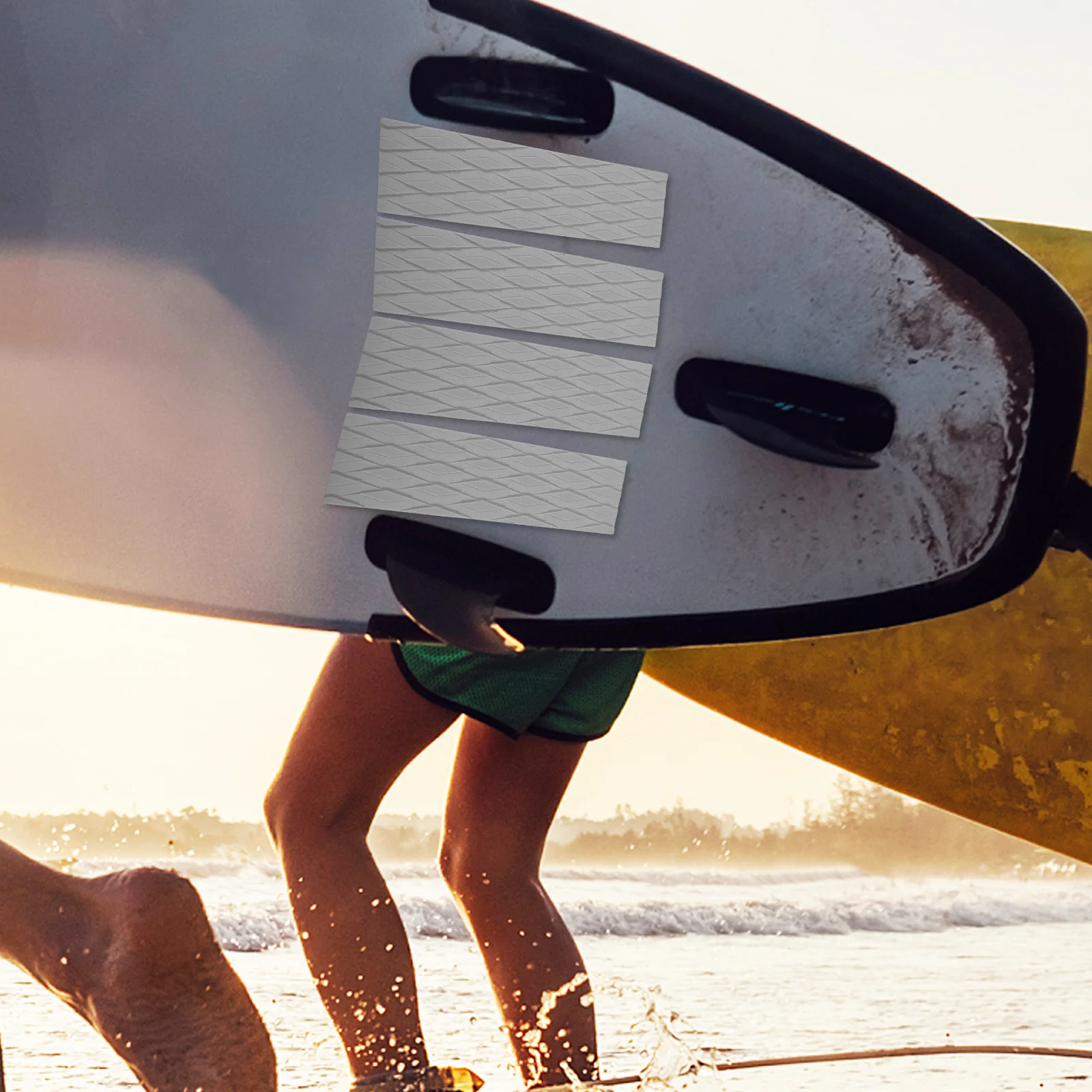 1 مجموعة إيفا لوح التزلج نونسليب وسادة تثبيت ذاتية اللصق مضلع قبضة حصيرة للرياضات المائية كاياك قارب سطح السفينة الكلمة البحرية حصيرة