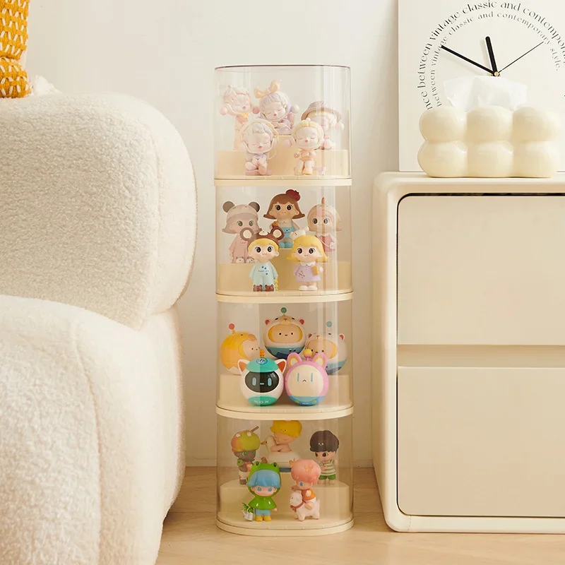 Mini Acrylic Blind Box Showcase Transparent Action Figures Display Stand Dust-proof Anime Car Model Doll Toy Blind Box Organizer