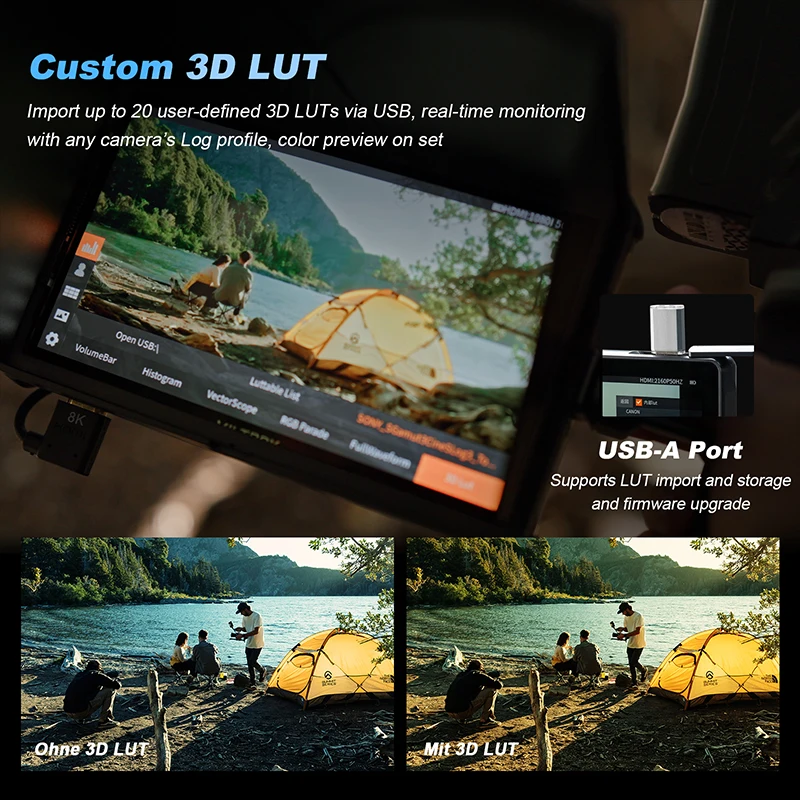 شاشة كاميرا Viltrox DC-A1 مقاس 7 بوصة 2800nit 4K للتصوير الفوتوغرافي وتسجيل الدخول وصناعة الأفلام وتلفزيون وشاشة تعمل باللمس وشاشة احترافية