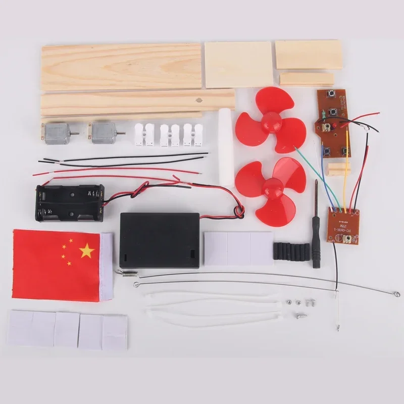 Nouveau modèle d'éolienne assemblé bateau en bois bateau télécommandé bricolage Science jouets éducatifs cadeau modèle créatif