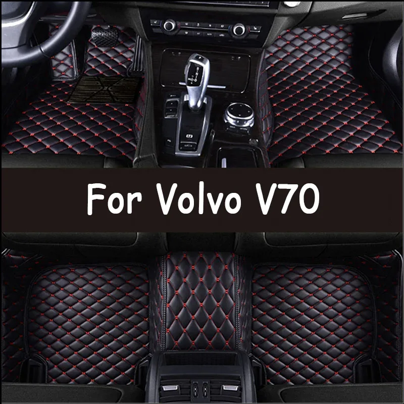 Custom Auto Luxury Leather Car Floor Mat For Volvo V70 2000 2001 2002 2003 2004 Car Mat Full Set Women Waterproof Accessories