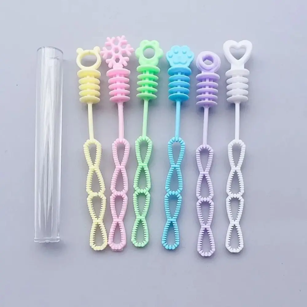 10 Uds. De tubo vacío de burbujas coloridas y divertidas, máquina de burbujas bonita de dibujos animados, juguetes, recuerdo de fiesta de cumpleaños, regalo de Carnaval