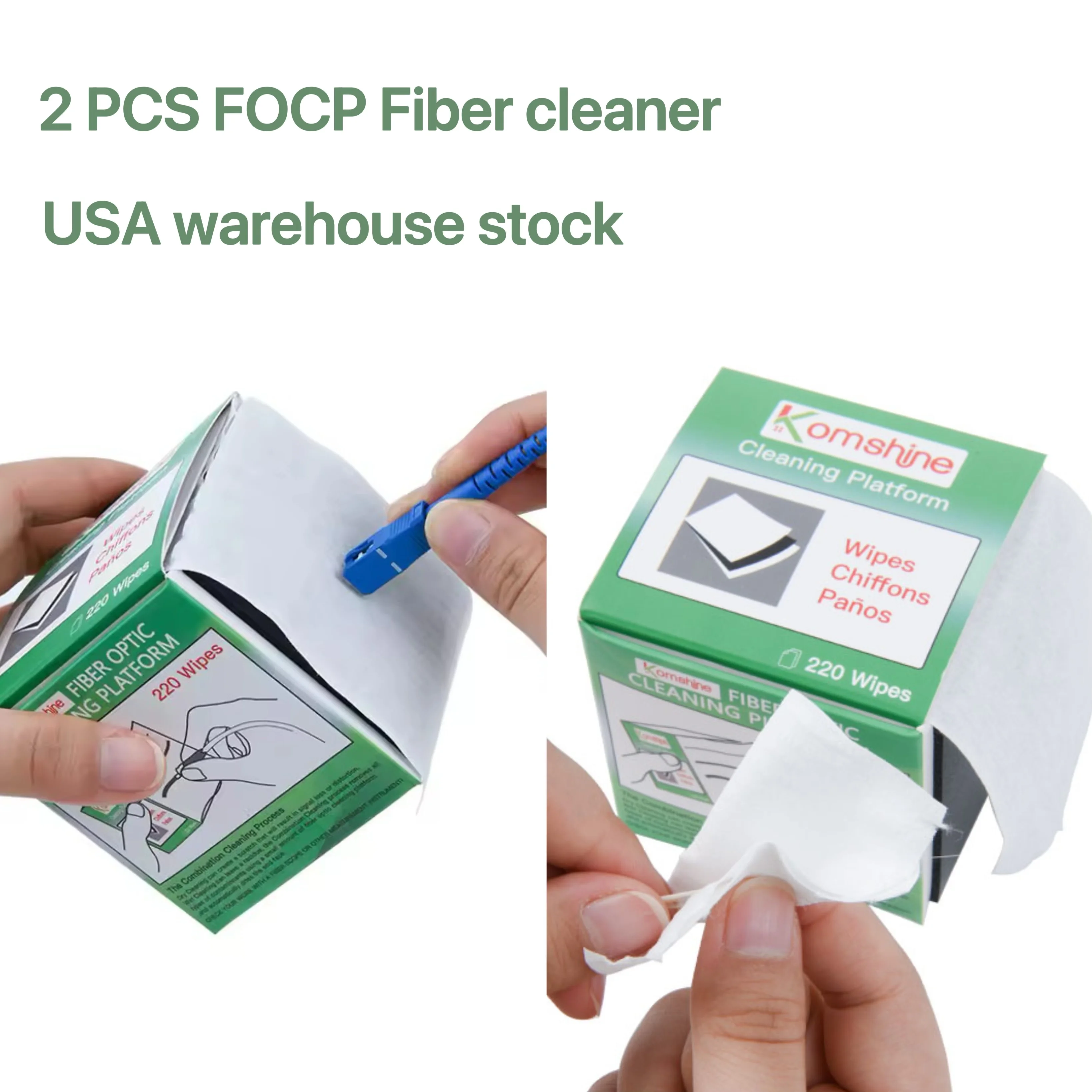 

Komshine Fiber Optic Cleaner FOCP Fiber Optic Platform Suitable for SC/FC/ST/LC Connector, Fusion Splicer V-groove , Bare Fiber