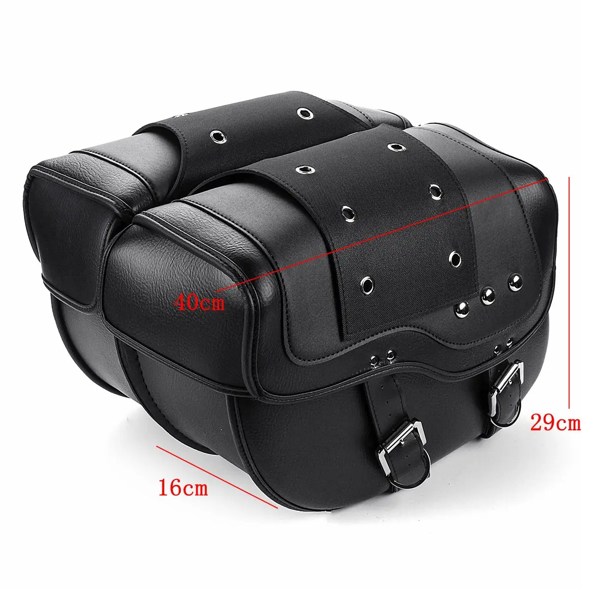 2pcs Universal Motorcycle Saddlebag PU Leather Side Saddle Bag Storage Luggage Bag for Honda/Suzuki/Kawasaki/Yamaha