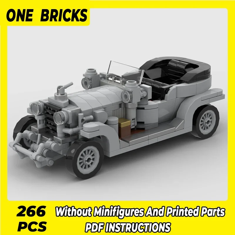 Moc-City Car Model Building Bricks para crianças, Silver Ghost Car, tecnologia Blocos modulares, brinquedos de montagem DIY, conjuntos de presentes, 1906