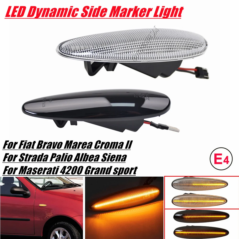 Dynamic Canbus LED Side Marker for Fiat Bravo Palio Marea Croma II Strada Albea No Flicker Turn Signals Fender Blinkers