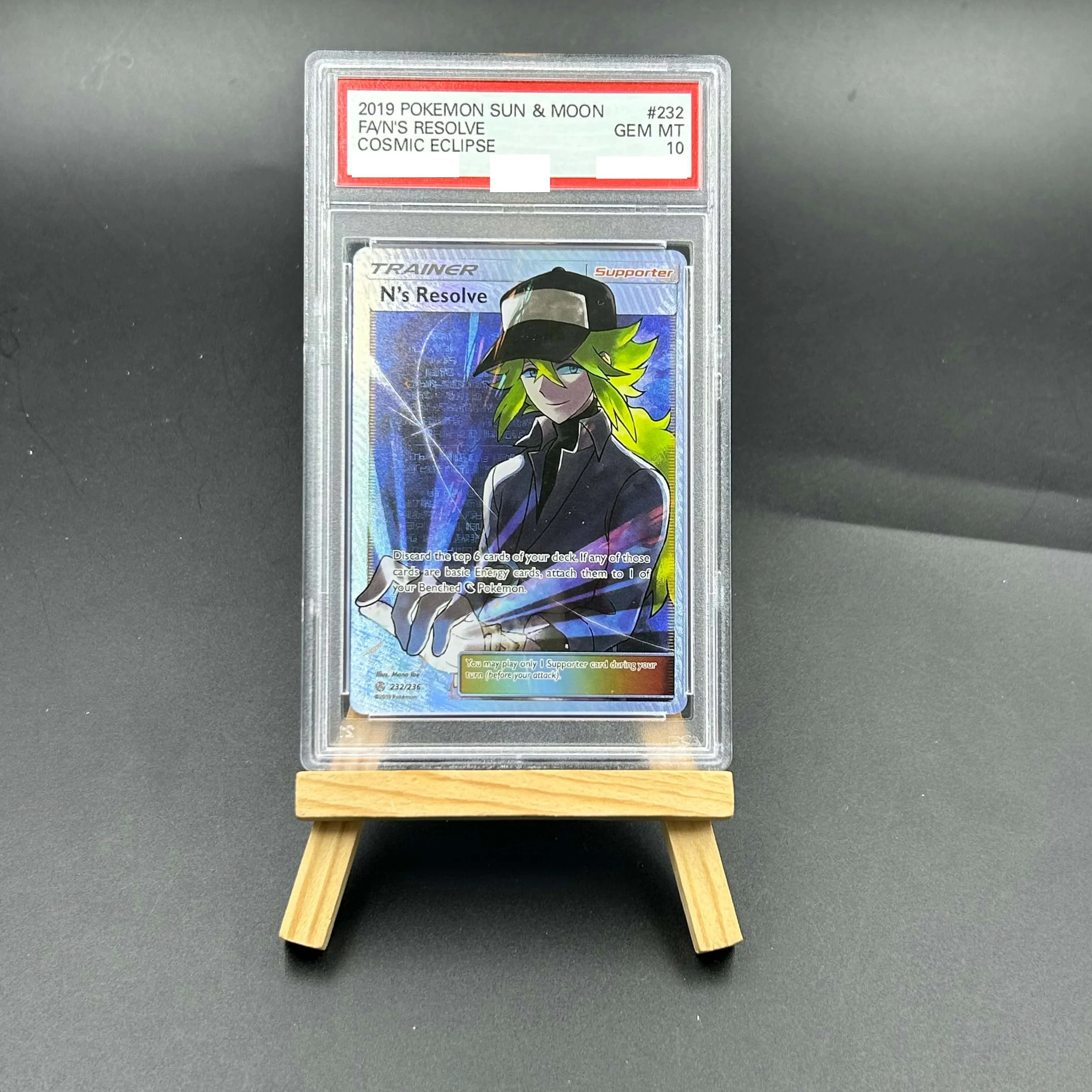 

2019 Sun & Moon Cosmic Eclipse N's Resolve FA Textured Holo Pokemon Card GEM MINT 10 High Collectible Value