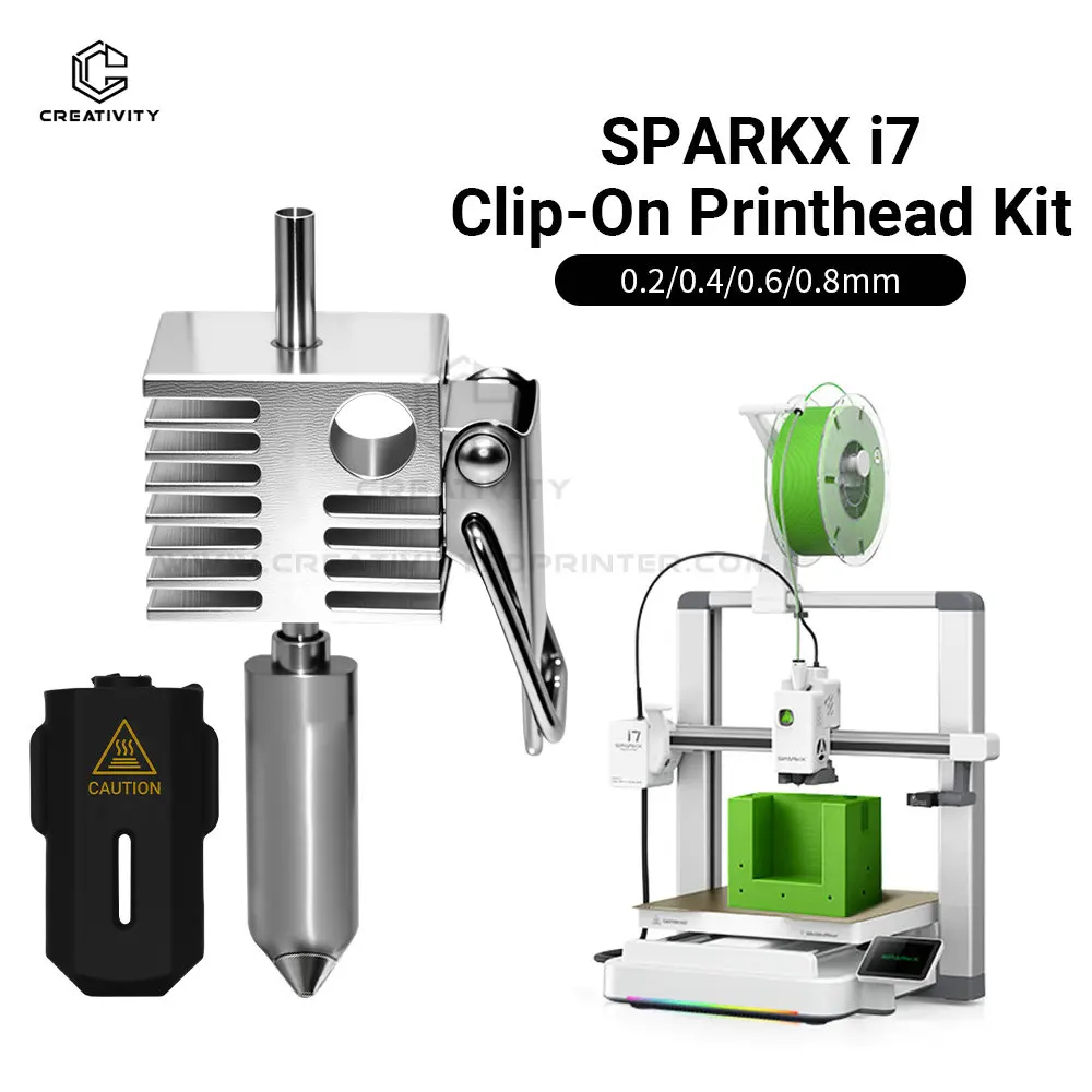 

SPARKX i7 Hotend Assembly 0.4/0.6/0.8mm Hardened Steel Nozzle High-Flow Copper Alloy Quick-Swap Hot End for SPARKX i7 3D Printer