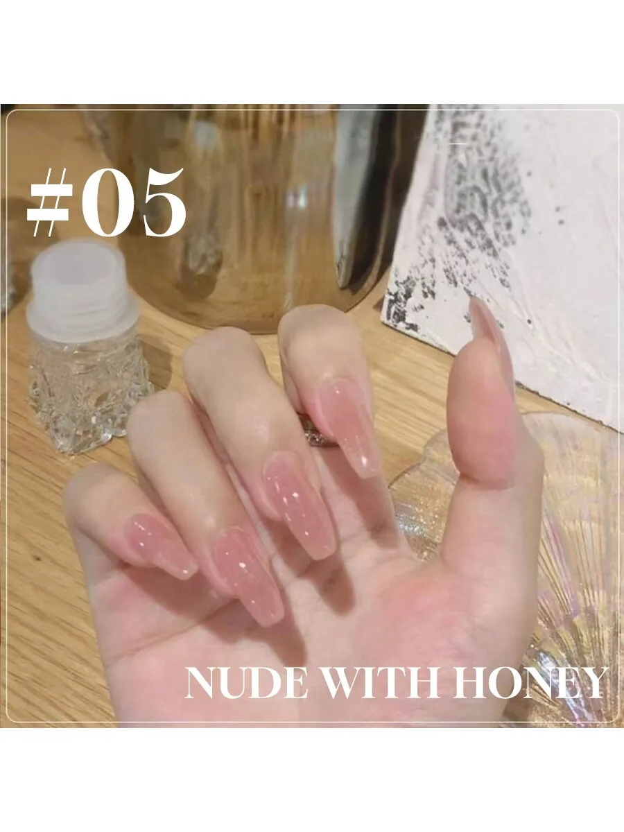 1-6pcs Miss Comoy 15ML Pure Desire Jade Glue: Raiz de lótus rosa/ice nude, base versátil, salão/DIY, curado claro.