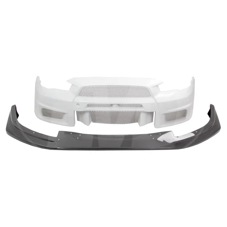 

Vrs Style Half Carbon Fiber Front Bumper (Without Canards) for 2008-2015 Mitsubishi Evolution Evo 10