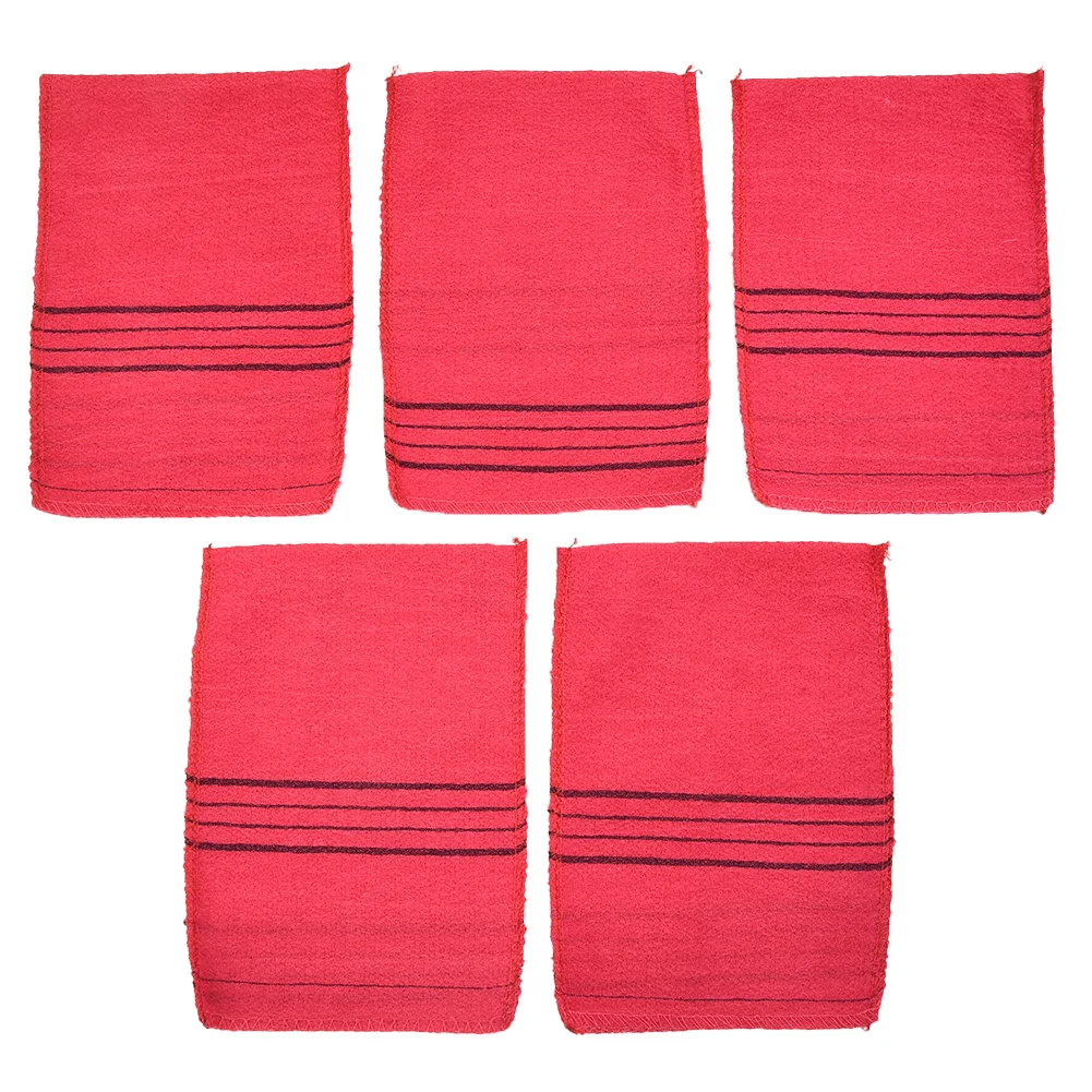 Bath Towel Exfoliating Bath Towel Bathroom Polyester Cotton Knitting Single Piece Thick Binding 5 Pcs Brand New