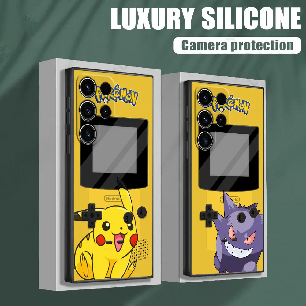 

Retro Game Console Pokemon Logo Phone Case For Samsung Galaxy S24 Ultra Case S23 S21 S20 FE S22 9 Plus Note 20 10 Silicone Cover