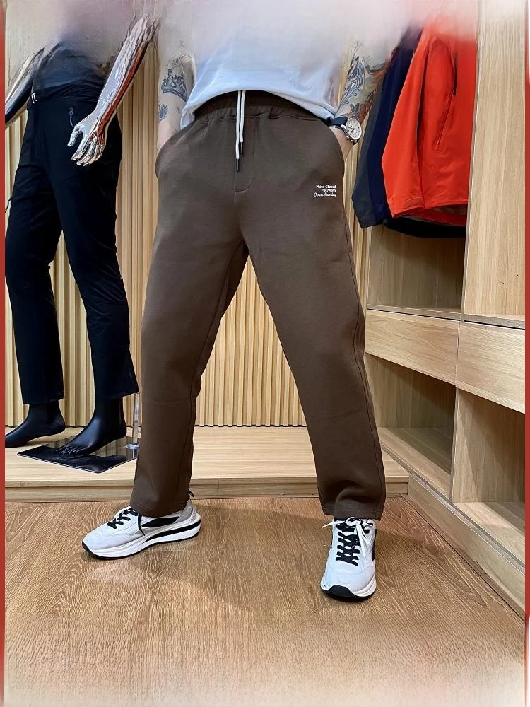 

Quali мужские вязаные брюки для отдыха с эластичной резинкой на талии, прямые спортивные штаны из прочной ткани, удобная посадка, молодежный Sle