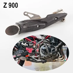 For Kawasaki Z900 exhaust 2017 - 2020 Z900 Exhaust with carbon fiber cover Slip On Pipe z900 muffler