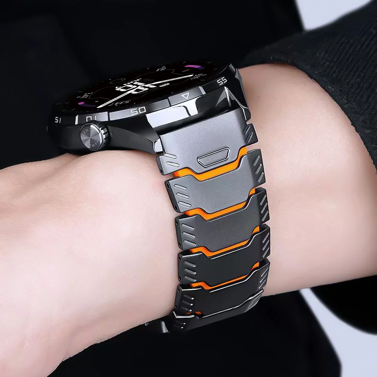 Titanium + Silikon-Armband für Google Pixel Watch 5 4 3 45mm Luxuriöses Magnetisches Doppelschicht-Band für Pixel Watch 5 45mm Herren-Armband – Detail 4