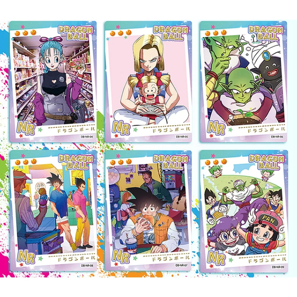 Tarjetas de Dragon Ball edición aniversario aventura acción personaje de Anime cálido feliz diario Tarjeta de toma de fotos para niños regalo de cumpleaños