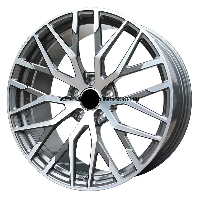 

High Pressure Forging Tires Rims 19 Inch 5x112 Multi Spoke Wheel Hub Silver Gray Machine Face Forged Wheels For Audi Car Wheels