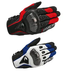 Spring Autumn Breathable Leather Motorcycle Gloves 391 390  Men Outdoor  Motocross Motorbike Riding Glove Guantes Moto