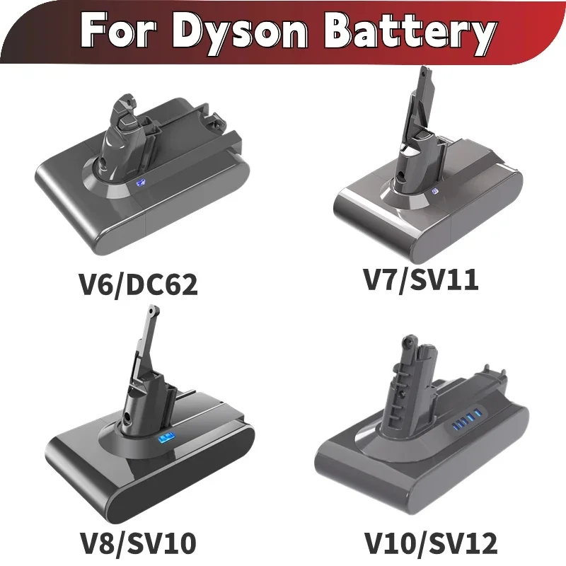 Vacuum Cleaner Battery for Dyson V6 V7 V8 V10 11 Series SV07 SV09 SV10 SV12 DC62 Absolute Fluffy Animal Pro Rechargeable Bateria