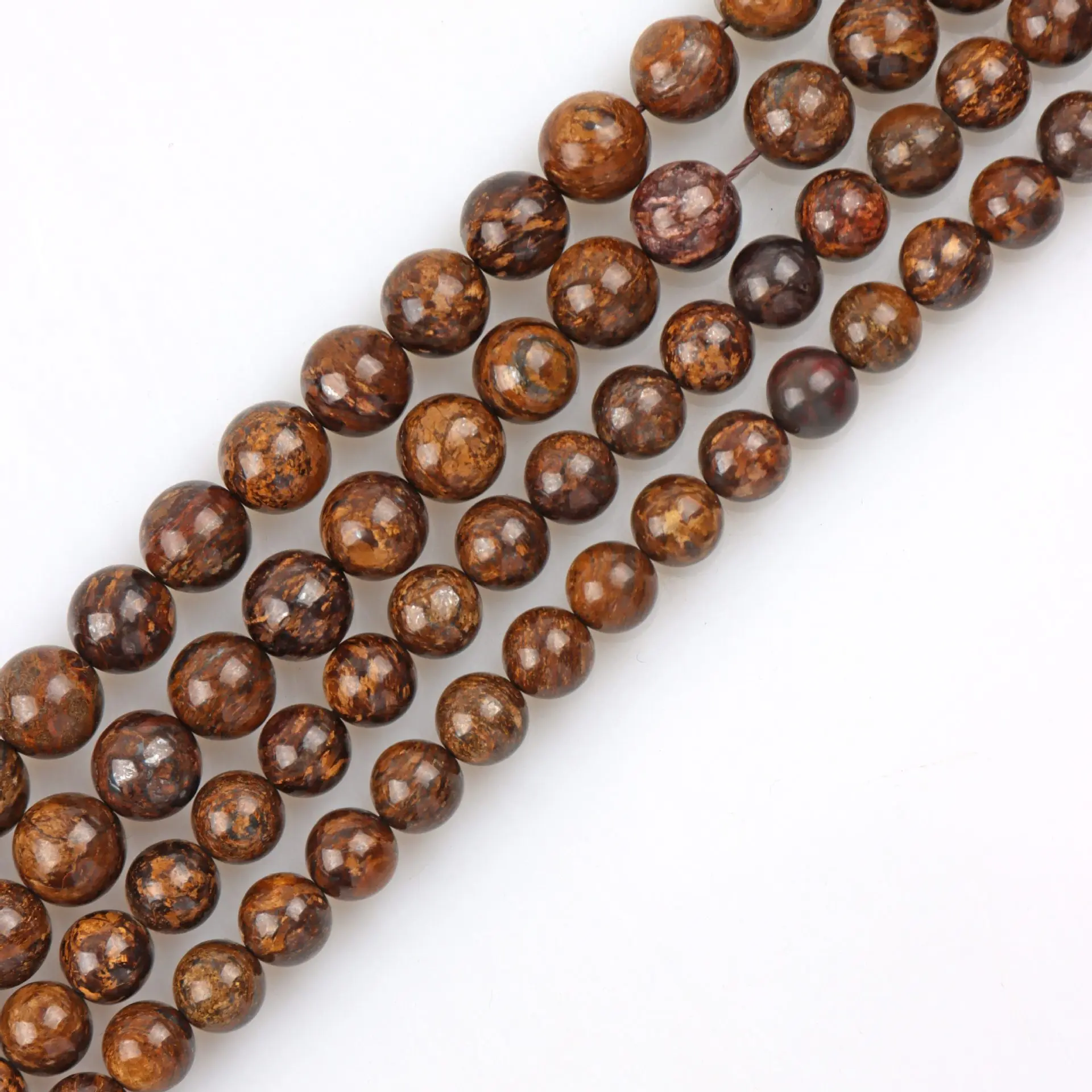 New Natural Bronze Brilliance Round Beads Handmade DIY Fashion Bracelet Vintage Necklace Jewelry Accessories Wholesale