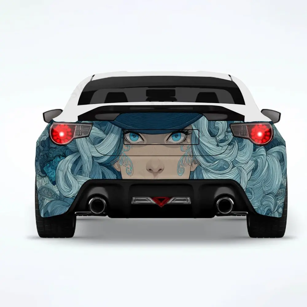 

Загадочный цилиндр, вьющиеся волосы, персонаж, автомобильная наклейка, автомобильные виниловые обертывания для украшения и защиты-водостойкие самостоятельные...