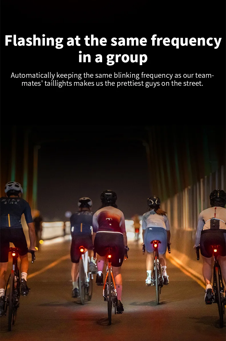 XOSS Nebula Intelligent Emoji Bicycle Tail Light Brake Sensing Night Riding Taillight Auto Start-Stop IPX7 Waterproof Tail Light