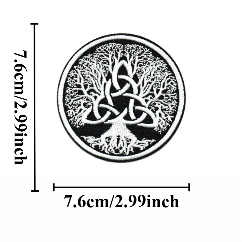Life Tree Astronaut Peace Round Iron-on Sew Embroidered Badge Patches for DIY T-shirt Backpack Clothing Appliques Sticker