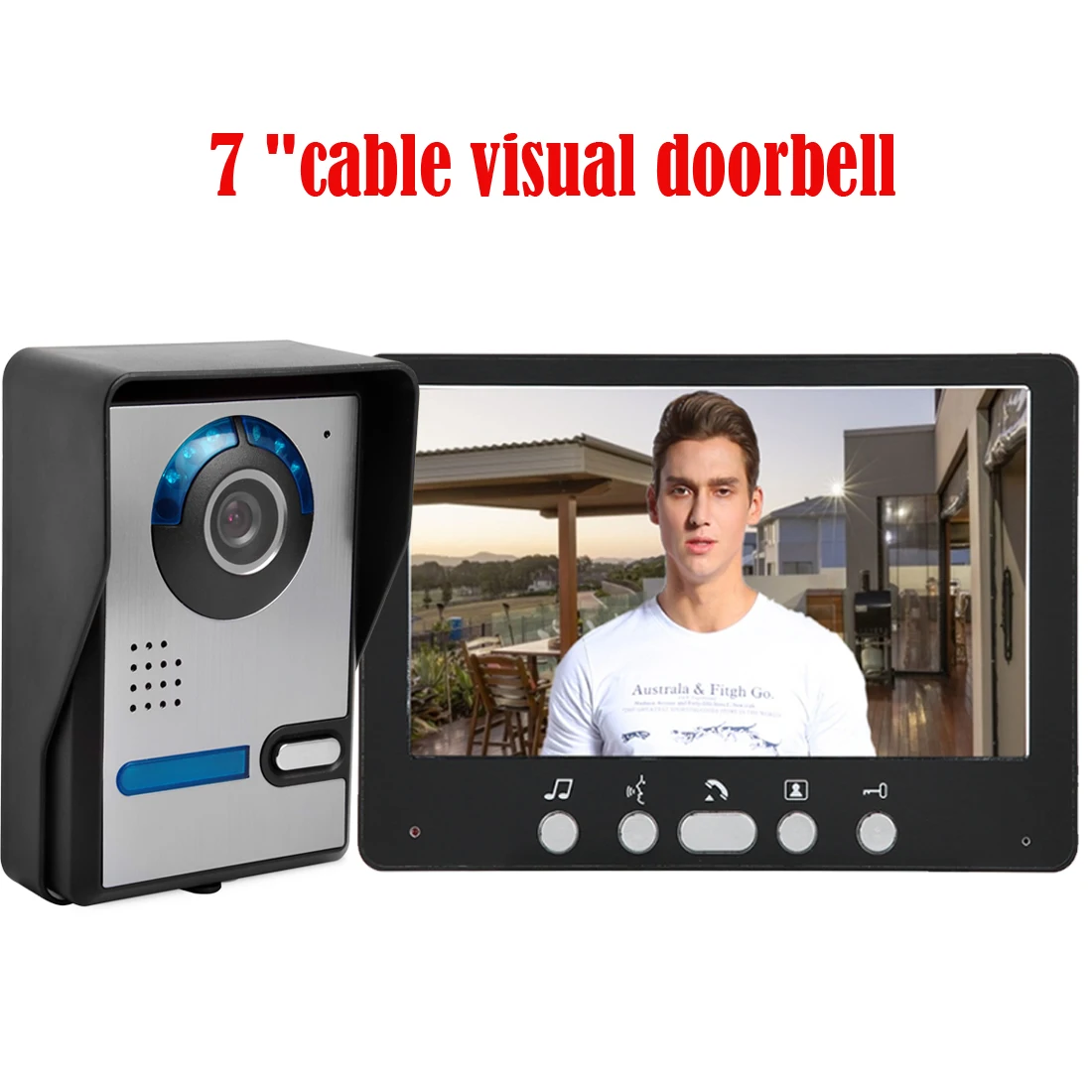 

7 "Wired Video Door Telephone Doorbell Intercom Home Entrance System Waterproof Outdoor Infrared Camera Can Be Locked 1 TO 1