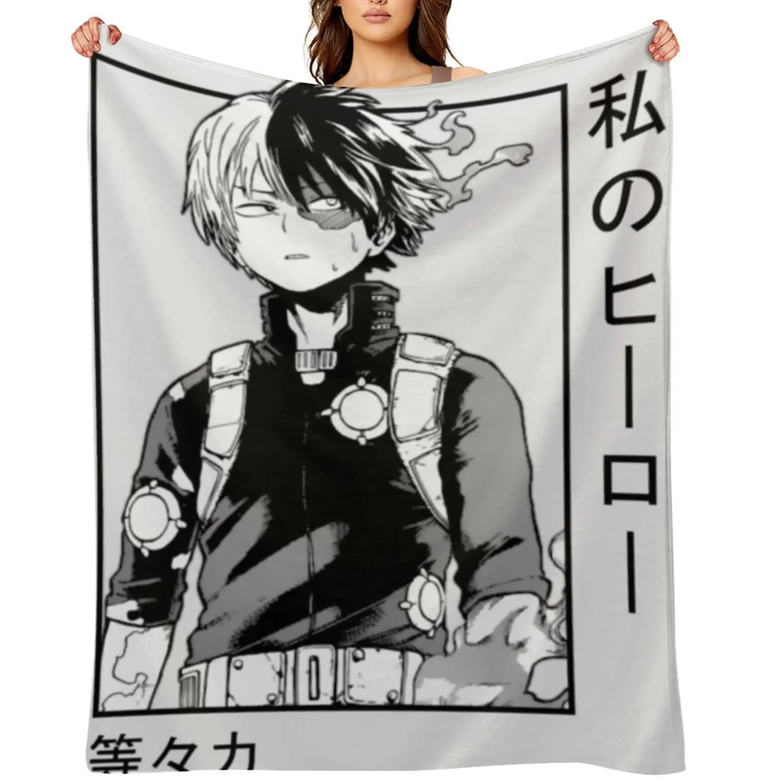 

Shoto Todoroki Throw Blanket Hairys Hair bed plaid valentine gift ideas Blankets