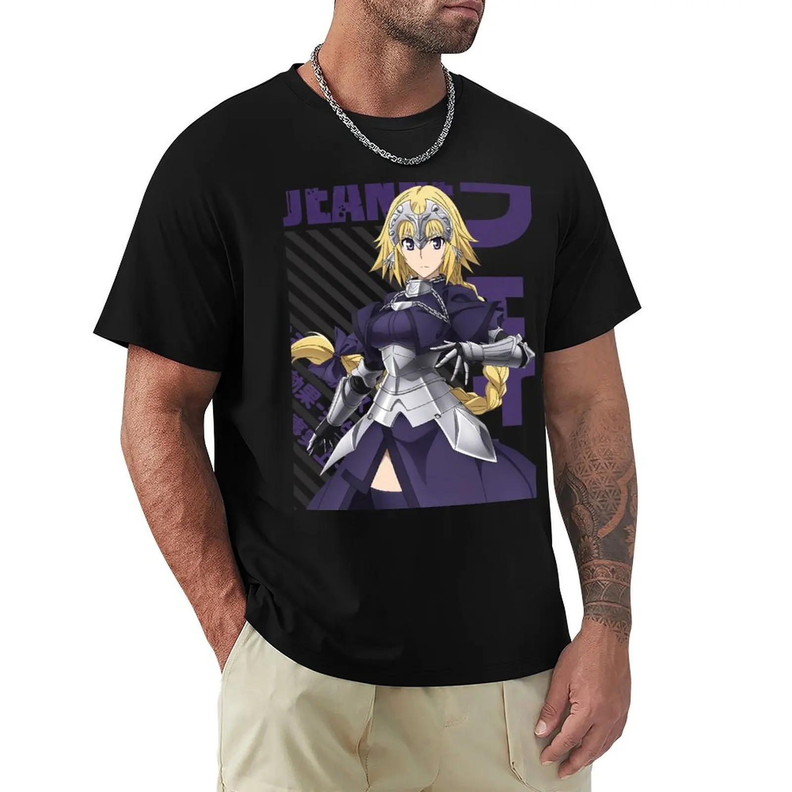 Fate - Jeanne d'arc Camiseta vintage anime camisa Roupas estéticas coisas baratas camisas masculinas