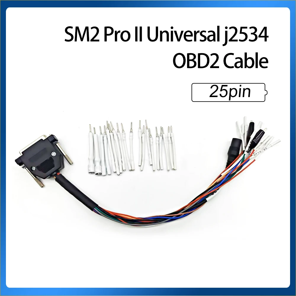

NEW DP25 PIN for SM2 Pro II Universal j2534 OBD2 Cable DB 25pin EOBD Scanner Tool for Ktflash Dongle ECU Programming Accessories