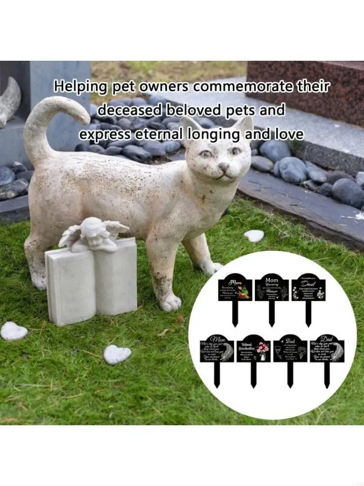 

F19B Cemetery Memorial Cemetery Mom Dad Grave Marker Acrylic Stake for Indoor and Outdoor Use Memorial Graveside Sign