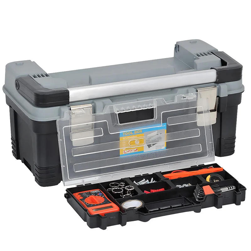 

2025 Multi-functional tool box, repair plastic household portable electric vehicle-mounted hardware storage box