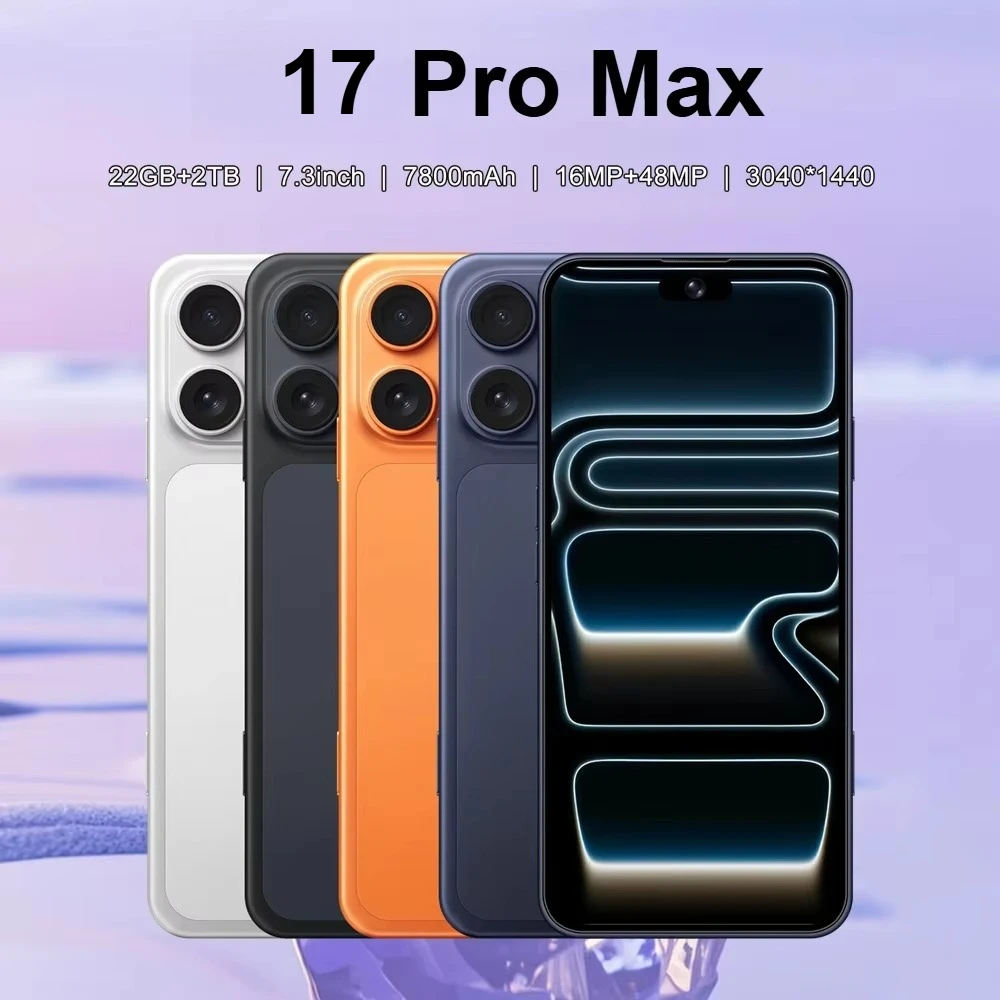K-Touch Mobile Phones For 17 Pro Max Smartphone Android 5G Cell Phone 22GB RAM 2TB ROM 7.3 Inch HD Full Display 7800mAh Battery 48MP Camera Face Recognition 5G Dual SIM Unlocked Android 15 Smartphone