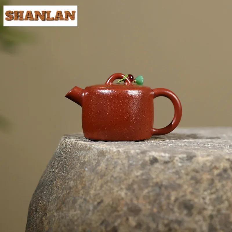 

190ml Retro Yixing Purple Clay Teapots Master Handmade Gun Nozzle Well Fence Pot Raw Ore Zhu Mud Tea Maker Kettle Zisha Tea Set