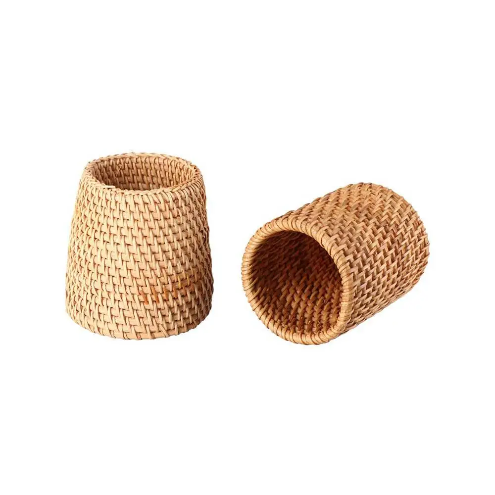 Stationery Storage Wood Vine Rattan Pen Holder Large Capacity Multifunctional Stationery Container Handmade Minimalism