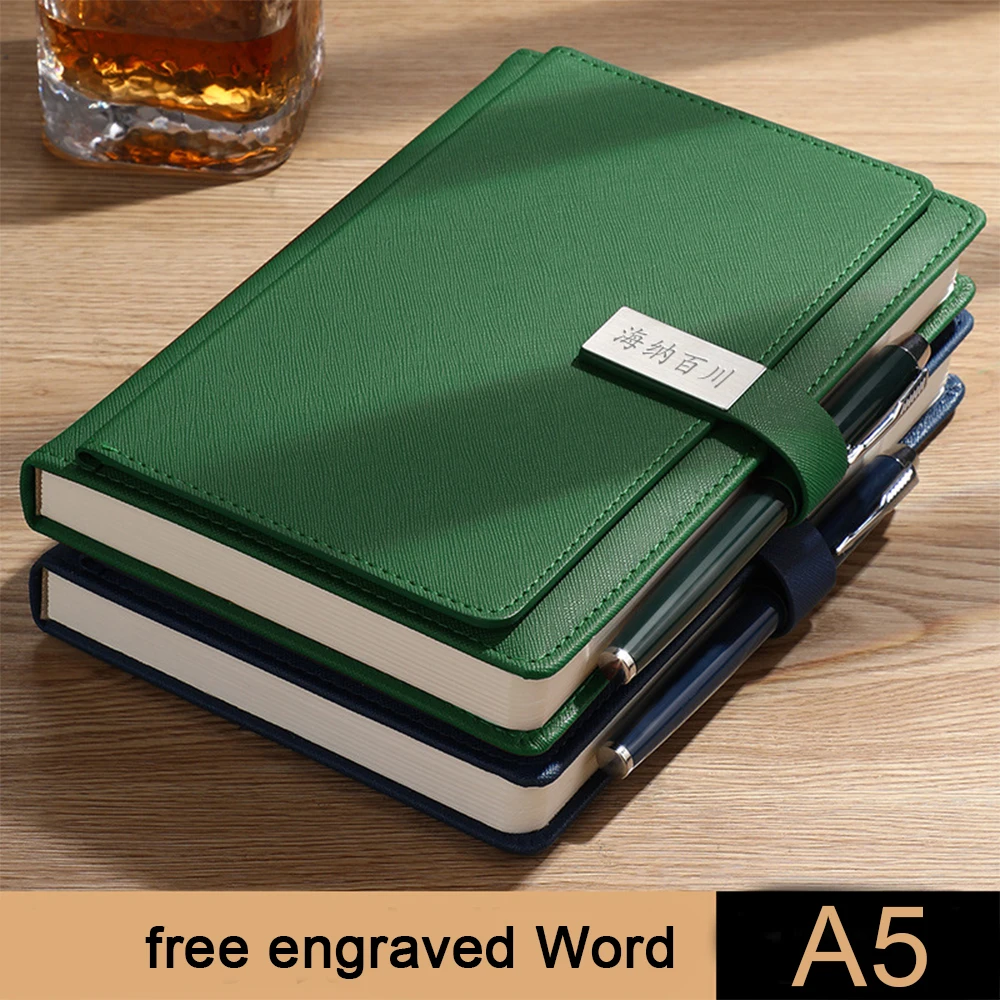 (Free Logo Engraving) A5 Business Cloth Notebook With Card Slots, Student Diary, Work Notepad, Meeting Minutes, Travel Diary