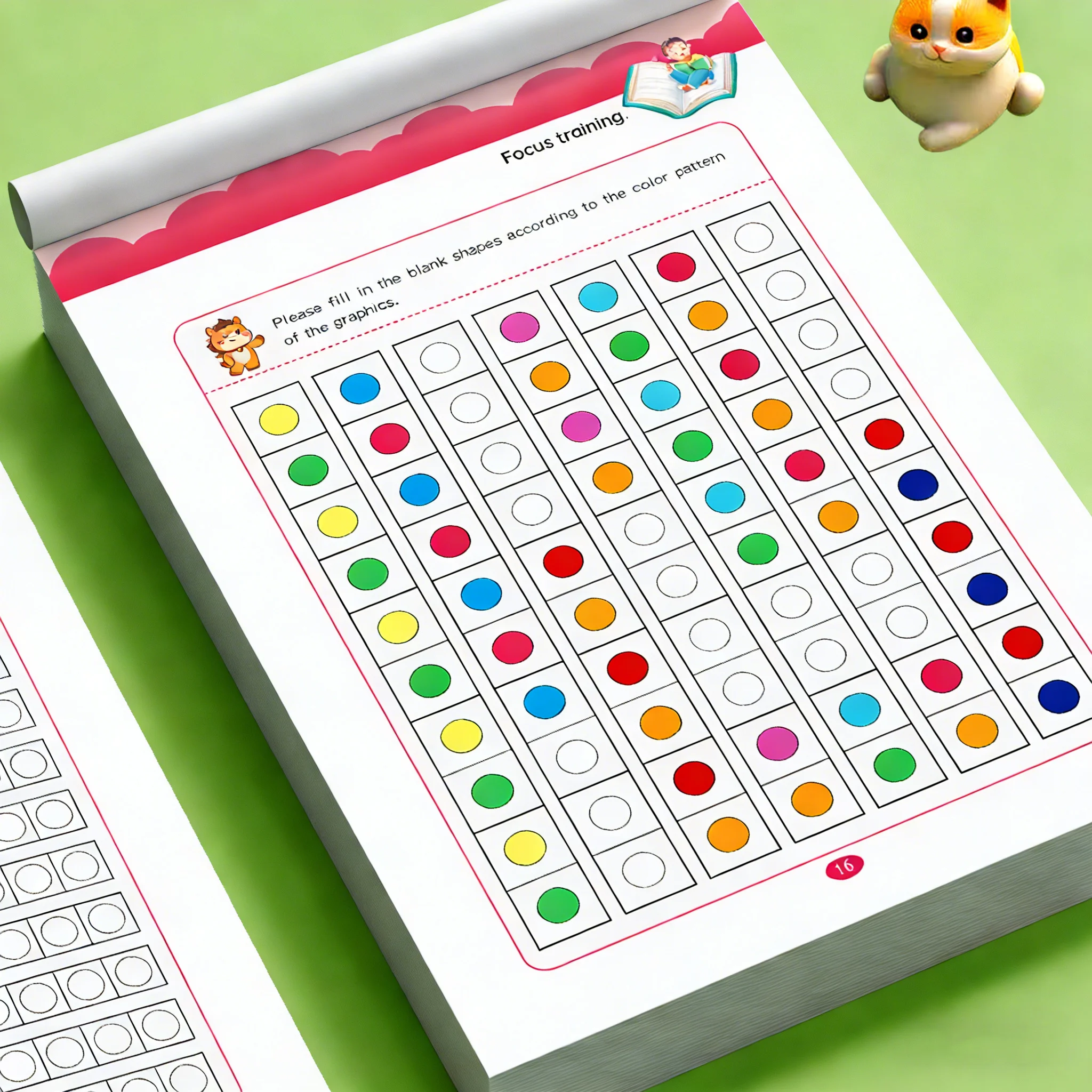 32-seitiges Arbeitsbuch für Fokusfähigkeiten | Übungsbuch zur Aufmerksamkeitsförderung für Kleinkinder | Kindergarten-Aktivitätsbuch für Gehirntraining – Detail 5
